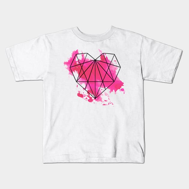 Geometric heart Kids T-Shirt by RosanneCreates